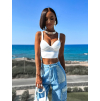 Bílý crop top KIERANE