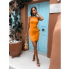 Oranžové žebrované šaty HALILESI