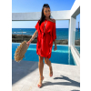 Červené elegantní šaty  MEERA na zavazování