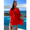 Červené elegantní šaty  MEERA na zavazování