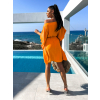 Oranžové elegantní šaty  MEERA na zavazování