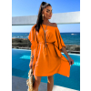 Oranžové elegantní šaty  MEERA na zavazování
