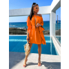 Oranžové elegantní šaty  MEERA na zavazování
