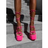 Růžové boty na podpatku AMARYLLI s vysokou podrážkou