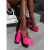 Růžové boty na podpatku AMARYLLI s vysokou podrážkou