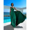 Smaragdové lesklé elegantní šaty JAELE