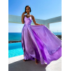 Světle fialové lesklé elegantní šaty JAELE
