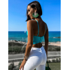 Tyrkysový crop top CANA