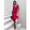 Tmavě růžové elegantní šaty CIRKES s výztuží