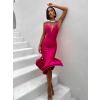 Tmavě růžové elegantní šaty CIRKES s výztuží