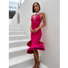 Tmavě růžové elegantní šaty CIRKES s výztuží