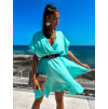Tyrkysové jednoduché elegantní šaty COSMOS