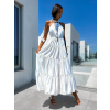 Bílé dlouhé elegantní šaty FERNS s průstřihem na zádech