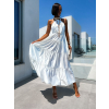 Bílé dlouhé elegantní šaty FERNS s průstřihem na zádech