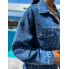 Modrá denim košile KAMANE s kamínky