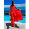 Neon červené dlouhé elegantní šaty WIRELESS