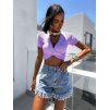 Fialový elegantní crop top CAILINE