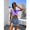 Fialový elegantní crop top CAILINE