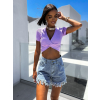 Fialový elegantní crop top CAILINE