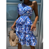 Královsky modré elegantní šaty TEDAENI s květinovým vzorem