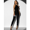 Černý overal BLUSH se stříbrným náhrdelníkem