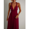 Bordó elegantní šaty BEATRICE s vázáním