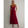 Bordó elegantní šaty BEATRICE s vázáním