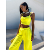 Neonově žlutý dvoudílný komplet GEMMA s kapsami