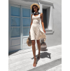 Béžové jednoduché kratší šaty EASY