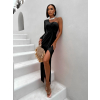 Černé elegantní šaty DAYNESI na jedno rameno