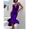 Tmavě fialové elegantní šaty CIRKES s výztuží
