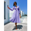Světle fialové elegantní šaty PHINANEY s dlouhým rukávem