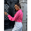 Neon růžová krátká košile PRUDENCE s dlouhým rukávem