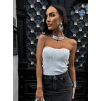 Bílý žebrovaný top KARPANY