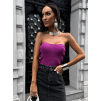 Fialový žebrovaný top KARPANY