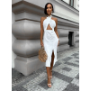 Bílé elegantní šaty KOMPARZE na zavazování