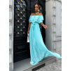 Tyrkysové dlouhé šaty GLASOUN s volánem