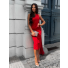 Červené elegantní šaty COLOMBE s vlečkou