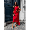 Červené elegantní šaty COLOMBE s vlečkou