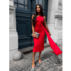 Červené elegantní šaty COLOMBE s vlečkou
