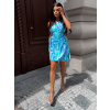 Tyrkysové elegantní šaty FLINSTON na jedno rameno