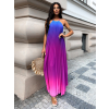 Fialové dlouhé šaty LOTUSO na zavazování
