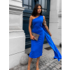 Královsky modré elegantní šaty COLOMBE s vlečkou