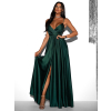 Smaragdové elegantní šaty PATILLA s rozparkem