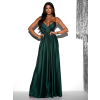 Smaragdové elegantní šaty PATILLA s rozparkem
