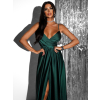 Smaragdové elegantní šaty PATILLA s rozparkem