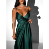 Smaragdové elegantní šaty PATILLA s rozparkem