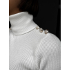 Bílý žebrovaný slabší svetřík ARGOUSEN s rolákem