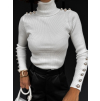 Bílý žebrovaný slabší svetřík ARGOUSEN s rolákem