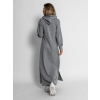 Šedé dlouhé mikinové šaty CENTAENY s kapucí